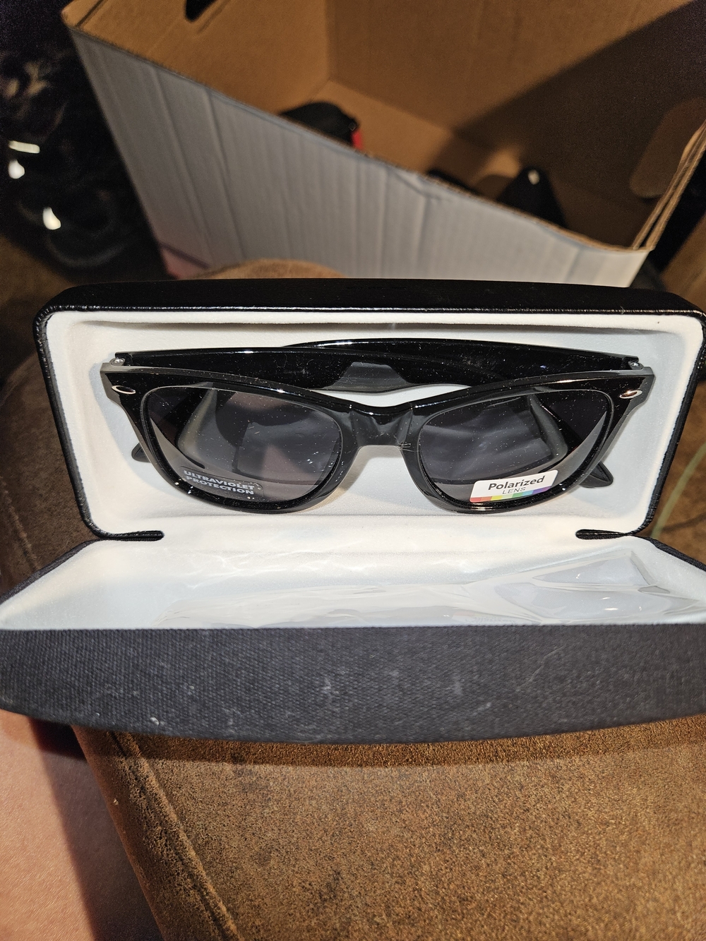 Women's Black Polarized Wayfarer Sunglasses